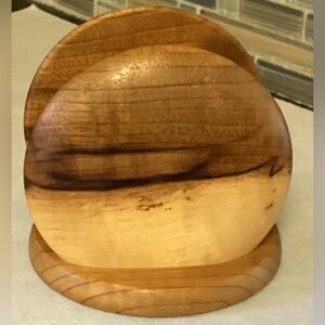 Zumwalt’s Myrtlewood VTG Letter Napkin Holder Oregon Handmade Artisan MCM 1950s